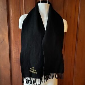 Vivienne Westwood Black & Gold Wool Scarf
